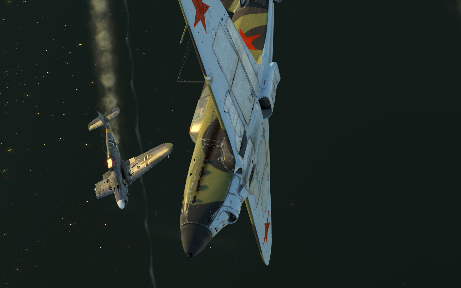 yak1-blazingsteppe-bf109destroyed