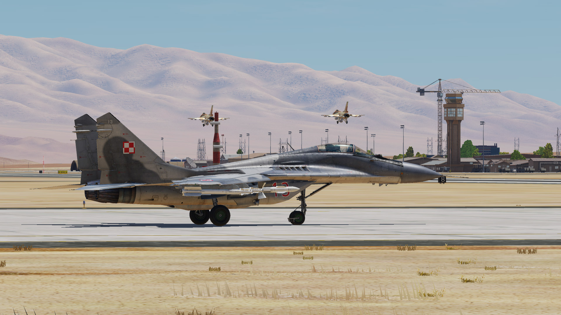 MiG-29-Polish-F-16landing