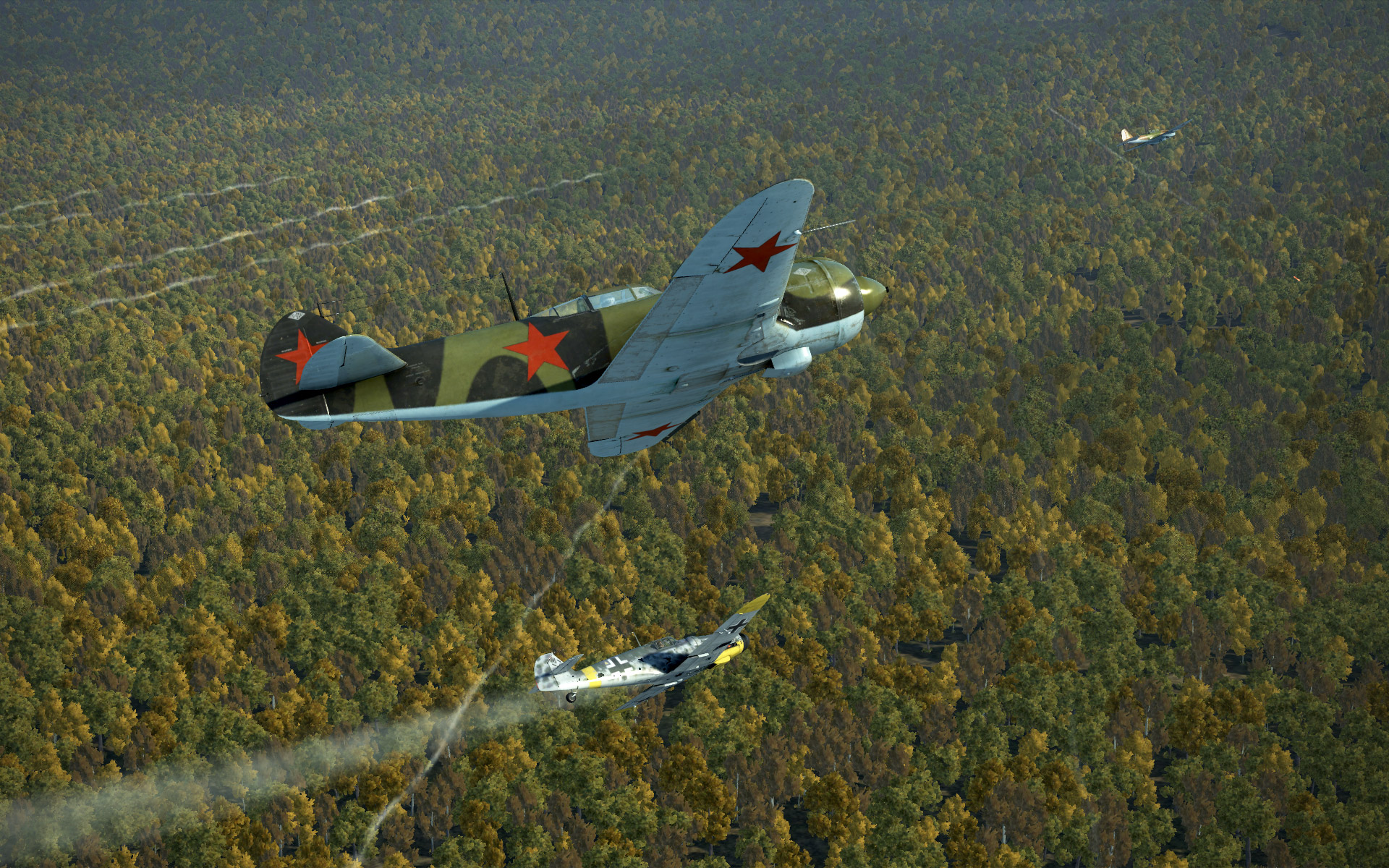 La-5FN-three-plane-chase