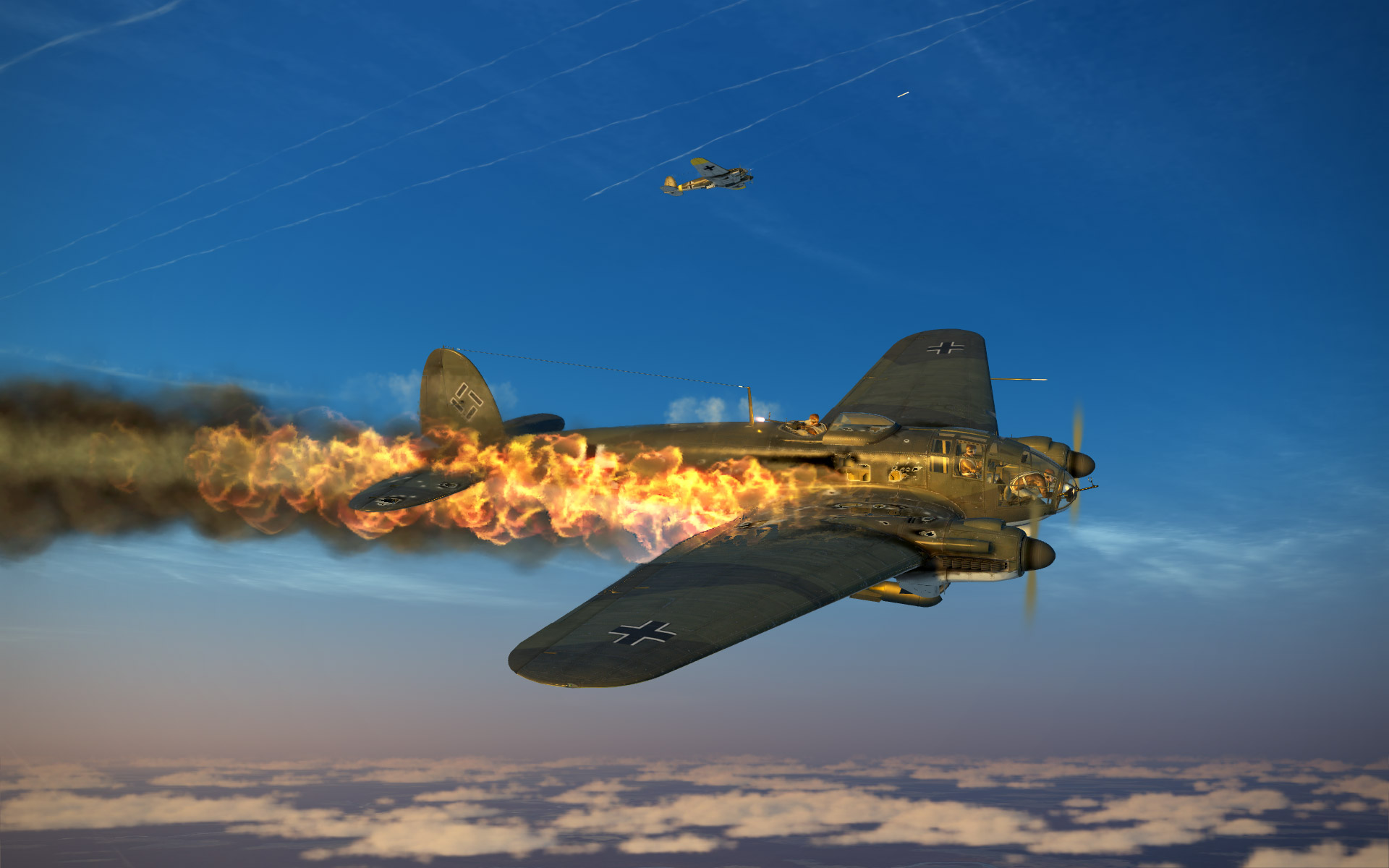 He111H6-on-fire