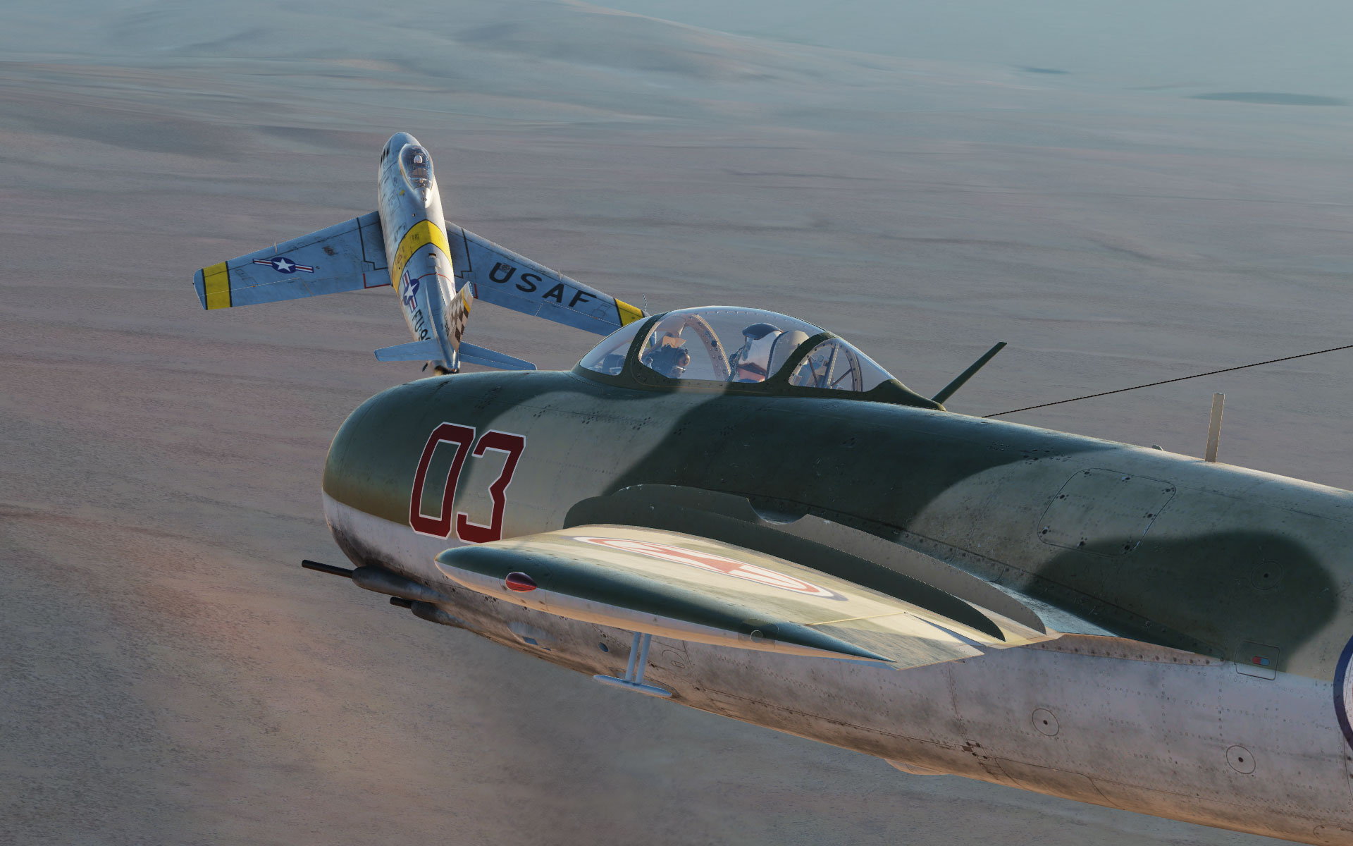 DCS F-86 Sabre and MiG-15bis call out for a Korean War expansion