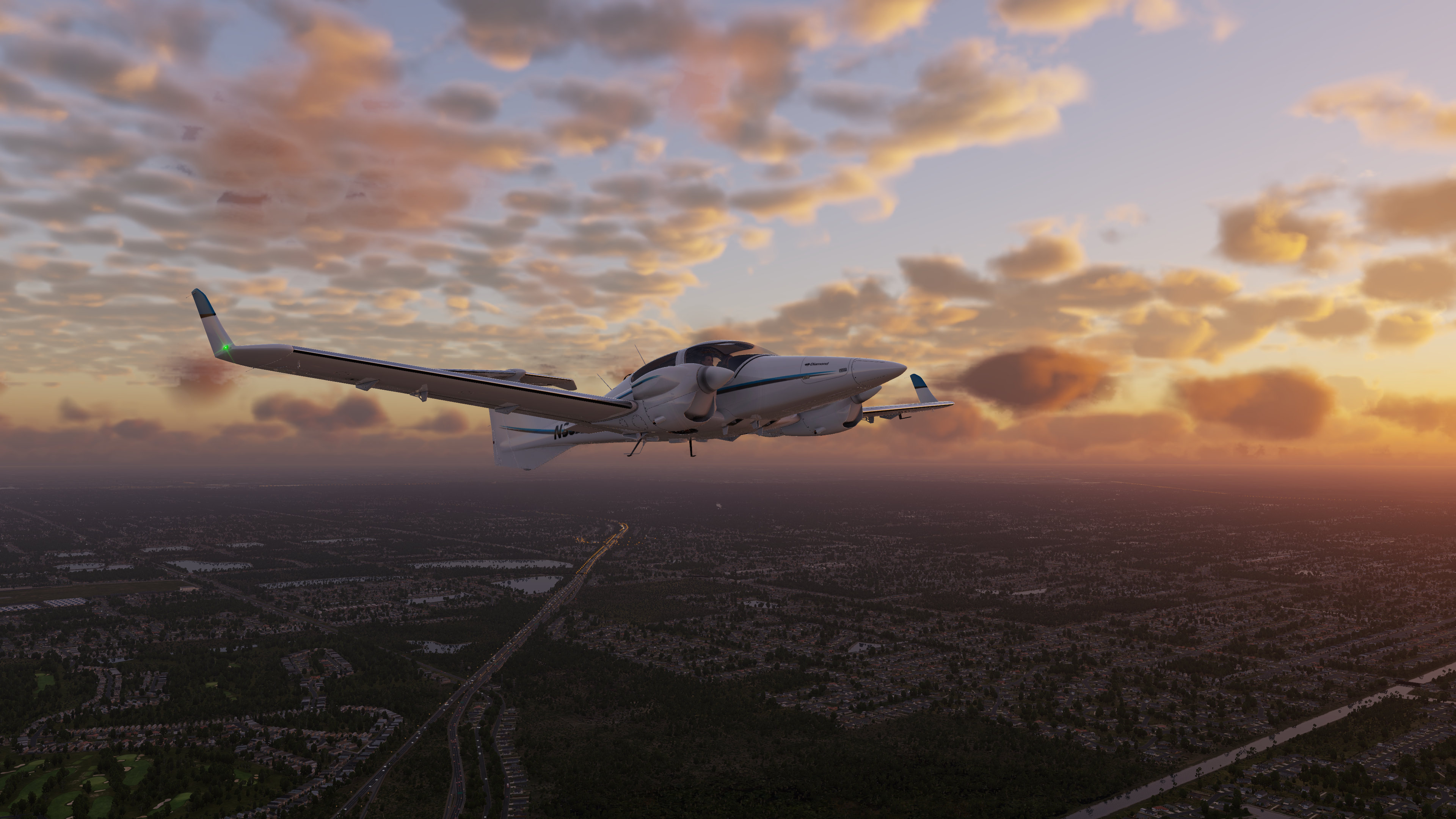 Flight Journal: XP12 DA42 dusk flight across Florida and some
